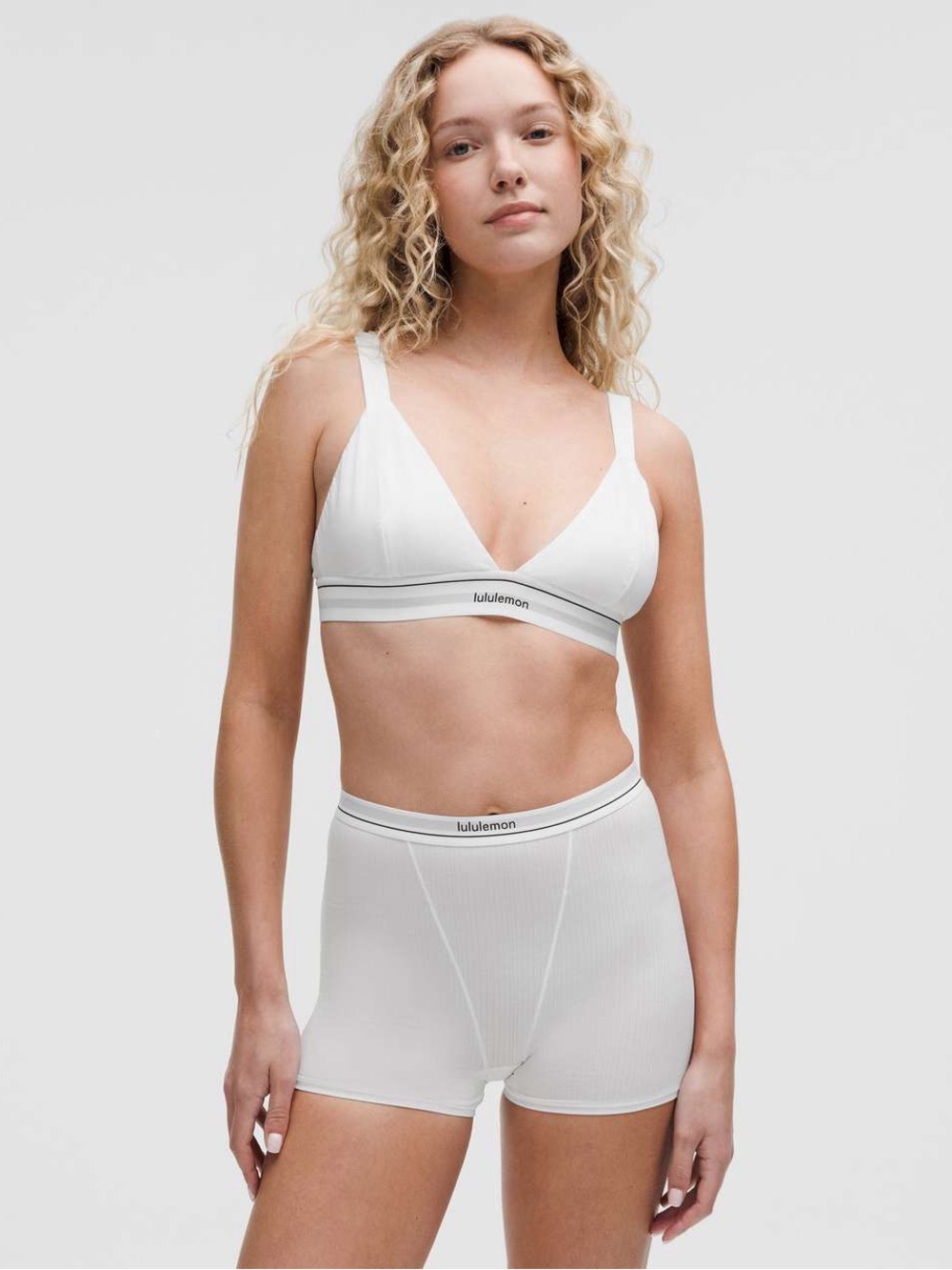 Lululemon Stretch Cotton Ribbed Logo Super-High-Rise Shortie Underwear